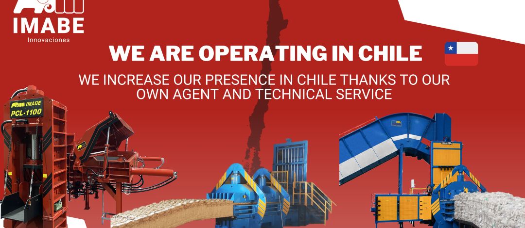 <h1><span>WE ARE OPERATING IN CHILE</span>
<h4>At INNOVACIONES IMABE we are increasing our presence in Chile thanks to our own agent and technical service.</h4></h1>
<div>

    <img src="/images/PRM_WASTE_8.jpg" alt="IMABE en SRR - Feria internacional de la recuperación y el reciclado">


<h3>IMABE articulo en retema</h3>

<p>Imabe Innovaciones en Retema - Revista de reciclaje - Especial residuos</p>

<div><p>Imabe Innovaciones en SRR - Feria internacional de la recuperación y el reciclado</p></div>


</div>
<div><p>In <strong>INNOVACIONES IMABE</strong> we are increasing our <strong>presence in Chile</strong> thanks to our <strong>own agent and technical service</strong>.</p>
<p>We are a <strong>leading European company</strong> in the <strong>manufacture of equipment for the treatment and recycling of solid waste</strong>. We have <strong>more than 45 years of experience</strong> and <strong>customers in more than 65 countries.</strong></p></div>
<h1>Contact with our agent in Chile:</h1>
<ul>
        <li>
        <a href="chile@imabeiberica.com">chile@imabeiberica.com</a>
    </li>
        <li>
        <a href="+56975390939">+56975390939</a>
    </li>
    </ul>
<div><h3>Local technical service:</h3>
<ul>
<li><strong>Our own staff.</strong> Nobody knows our machines better than we do.<br />Repair guarantee.</li>
<li><strong>IMABE offers repair guarantee</strong>, we will find the problem and we will offer you the best solutions.</li>
<li><strong>Agile performance</strong>. We take care of the solution as soon as possible.</li>
</ul>
<p><br />All types of waste:</p>
<ul>
<li><strong>Balers for recyclable products IMABE:</strong> Recyclables Balers for recyclable materials such as paper, cardboard and plastics.</li>
<li><strong>Balers for scrap and metal IMABE</strong>: Balers for metals, scrap, aluminum, copper and steel profiles.</li>
<li><strong>Forage balers IMABE</strong>: Forage (alfalfa and straw) Forage balers for alfalfa and straw designed for maximum compaction and container loading.</li>
<li><strong>IMABE balers for waste</strong>: refuse or scrap. Baling presses for refuse waste, perfect for MSW sorting plants.</li>
</ul>
<p></p></div>
<ul>
        <li><a href="https://www.facebook.com/imabeiberica/">facebook</a>
</li>
        <li><a href="https://twitter.com/imabeiberica_es">twitter</a>
</li>
        <li><a href="https://www.linkedin.com/company/imabe-iberica-s-a-?trk=vsrp_companies_cluster_name&trkInfo=VSRPsearchId%3A4316709661437478622340%2CVSRPtargetId%3A10041707%2CVSRPcmpt%3Acompanies_cluster">linkedin</a>
</li>
        <li><a href="https://www.instagram.com/imabeiberica/">instagram</a>
</li>
    </ul>